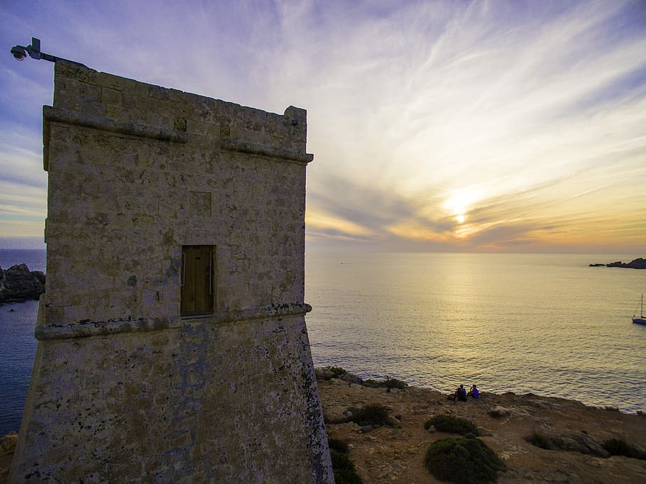 Ghajn Tuffieha, Malta Watch Tower, coastal tower, knights of st john, HD wallpaper