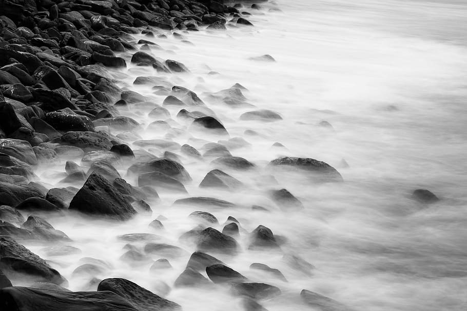 timelapse photo of body of water, nature, pattern, contrast HD wallpaper