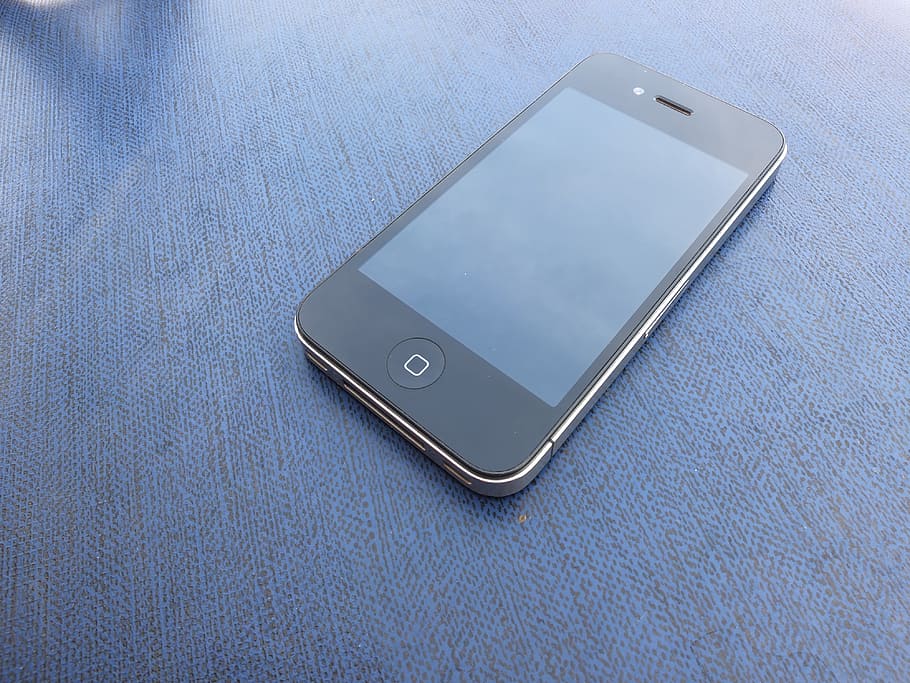 black iPhone 4 with black screen, mobile, technology, cell HD wallpaper