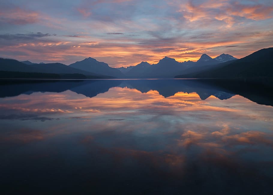time lapse photography of white clouds over water, sunset, lake HD wallpaper