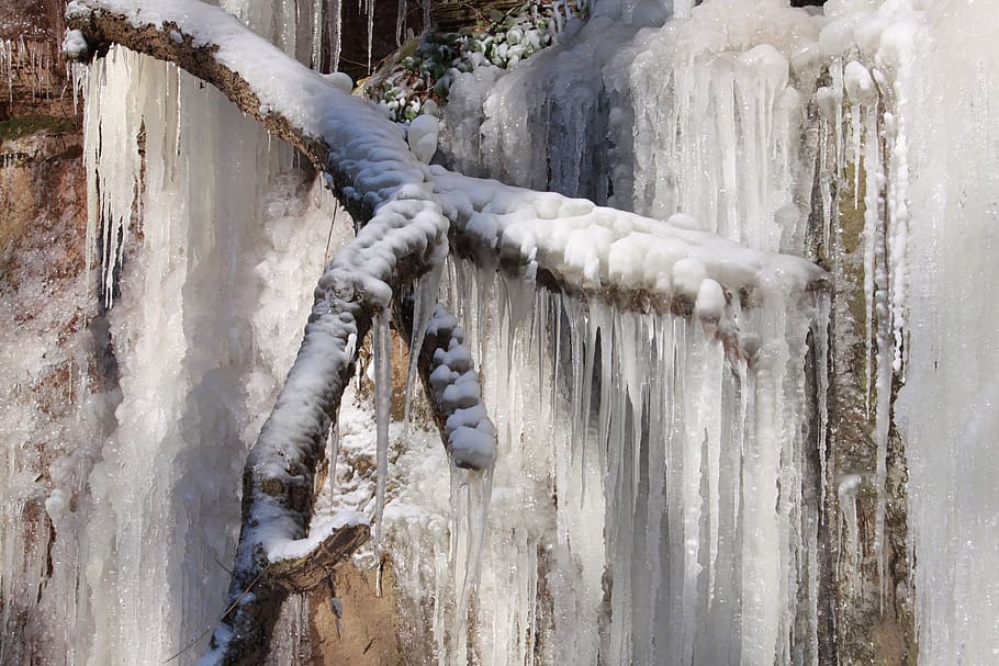 cascade, ice, cascada, winter, ice formations, landscapes, cold temperature HD wallpaper