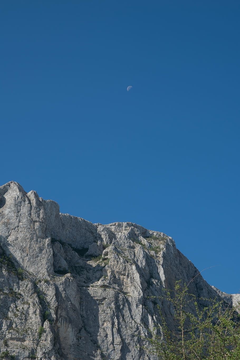 moon, aitana, mountain, sky, clear sky, blue, beauty in nature HD wallpaper