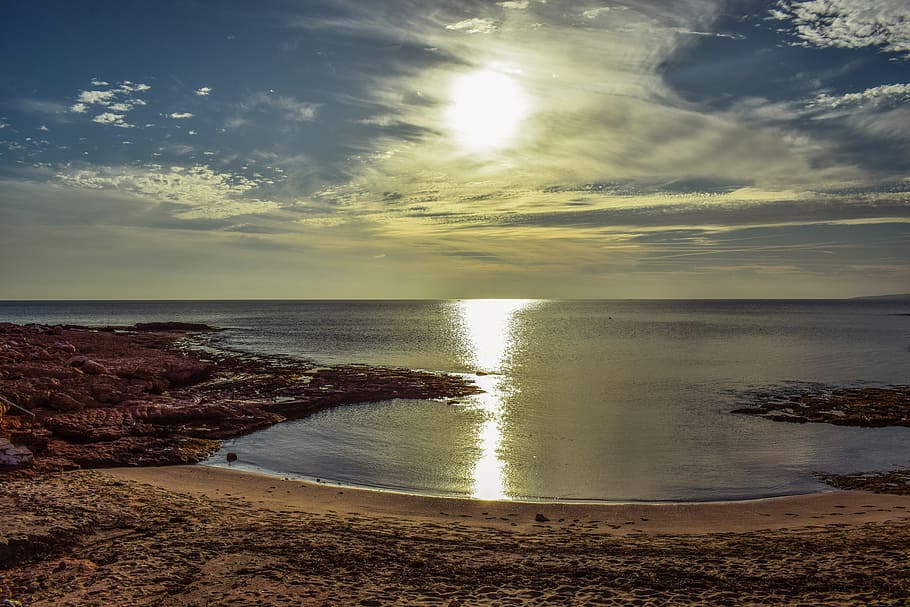 seashore, beach, panoramic, nature, sky, clouds, landscape HD wallpaper