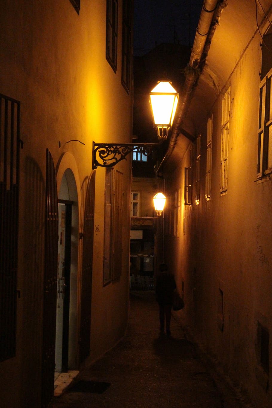 night, building, walls, architecture, built structure, alley HD wallpaper