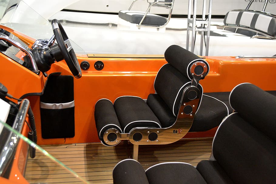 Boat, Navigation, Steering Wheel, Seats, yacht, exhibition HD wallpaper