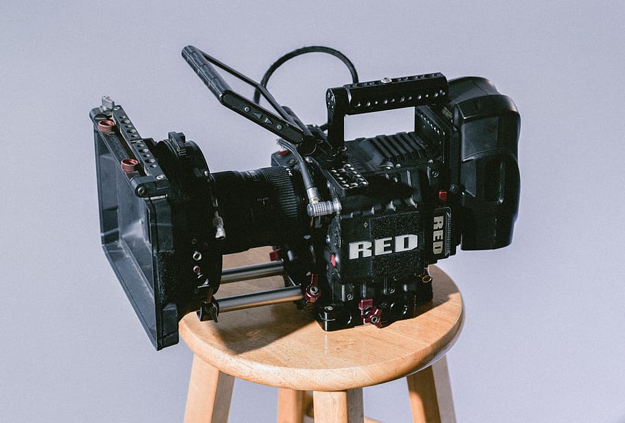 equipment, tools, red, video, camera, technology, film industry HD wallpaper