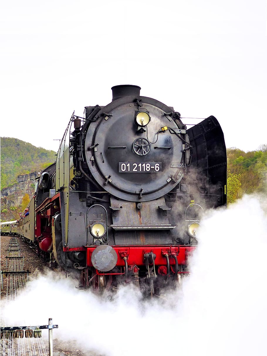 Steam Locomotive, Special Train, kreuzberg, railway station, steam train, HD wallpaper