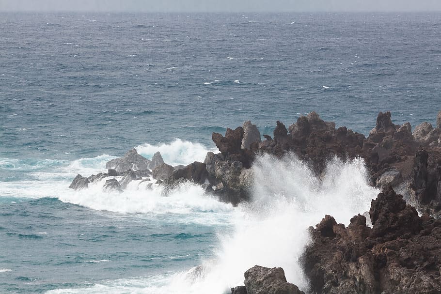 sea, rock, coast, beach, water, booked, island, rock formations HD wallpaper