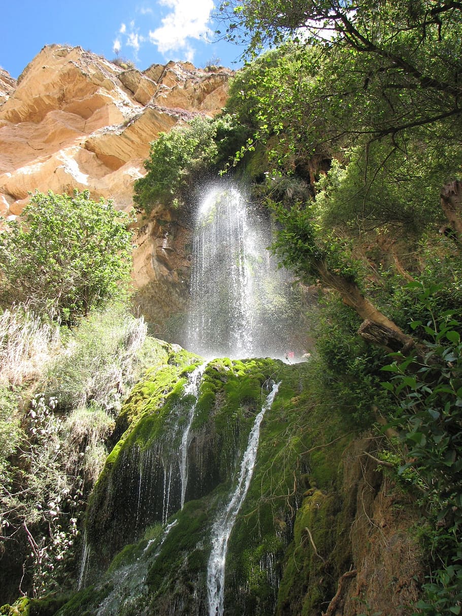waterfall, nature, tree, plant, beauty in nature, scenics - nature HD wallpaper