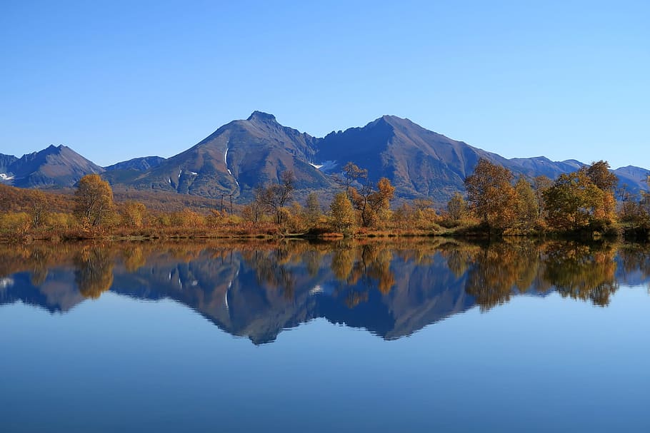 autumn, lake, mountains, reflection, forest, golden autumn HD wallpaper