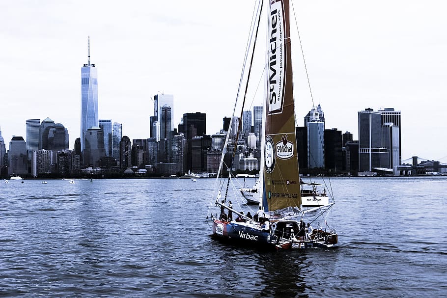 architecture, buildings, infrastructure, sky, sea, water, boat HD wallpaper