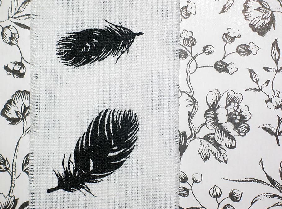 white and black floral textile, black white, pattern mix, black and white HD wallpaper