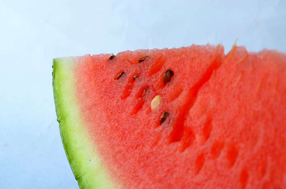close-up photography of sliced water melon, watermelon, seeds, HD wallpaper
