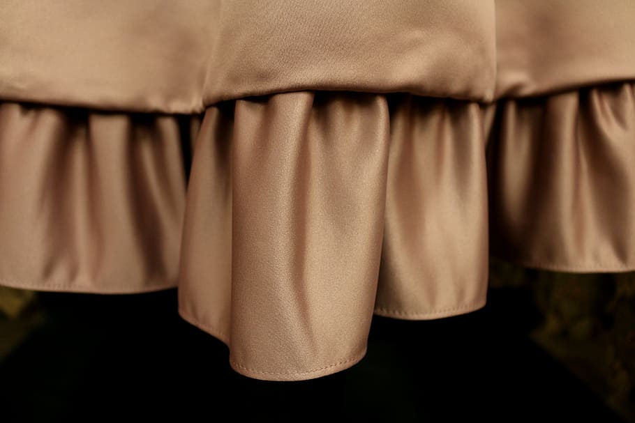 ruffle, hemline, satin, indoors, textile, stage theater, arts culture and entertainment HD wallpaper