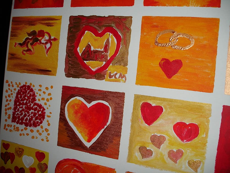 Image, Paint, Draw, Color, Colorful, love, heart, herzchen HD wallpaper