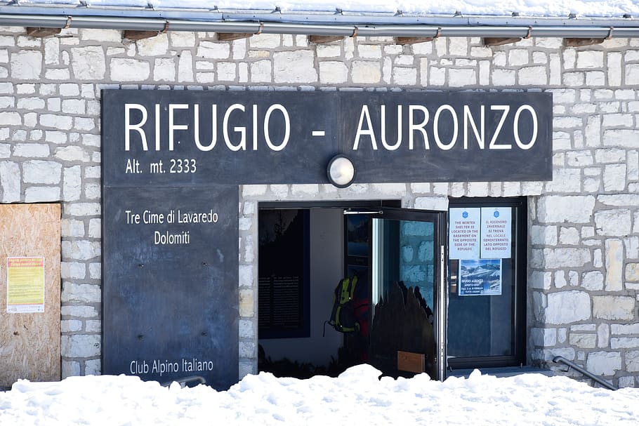 auronzo hut, the three peaks of lavaredo, landscape, alpine, HD wallpaper