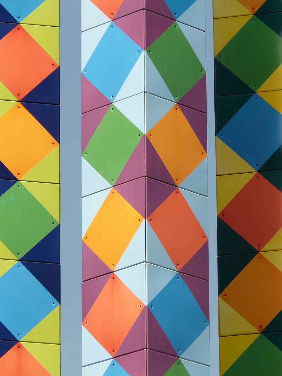 artwork, columnar, colorful, bright, multi colored, pattern HD wallpaper