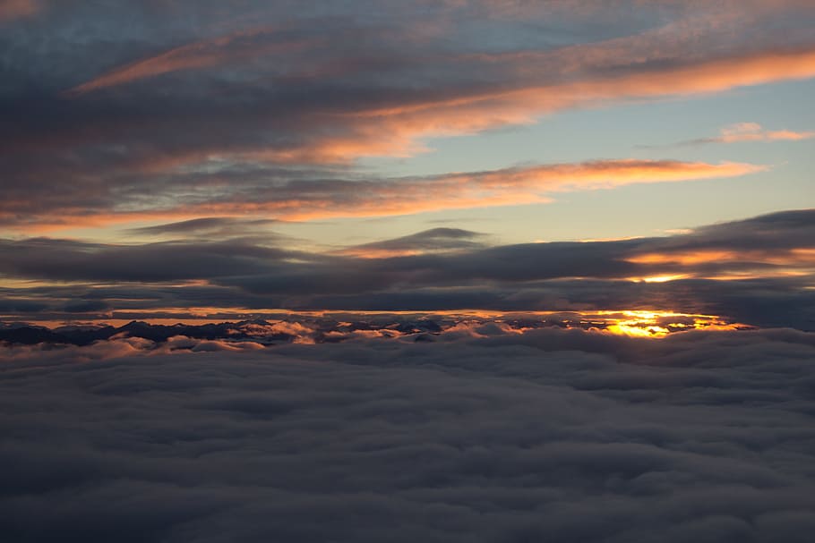Clouds, Arctic, Sunset, Midnight Sun, cloud - sky, beauty in nature HD wallpaper