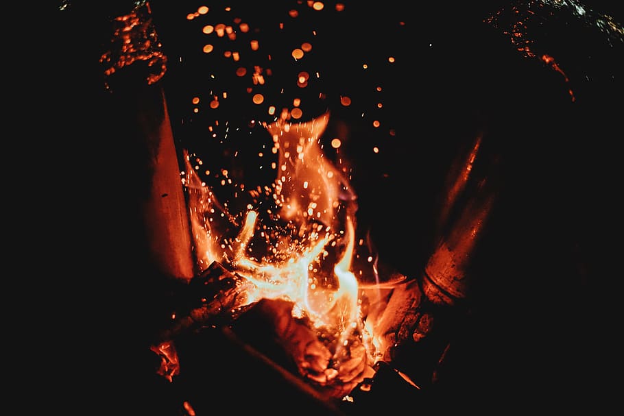 bonfire, photo of bonfire, fire - Natural Phenomenon, flame, heat - Temperature HD wallpaper