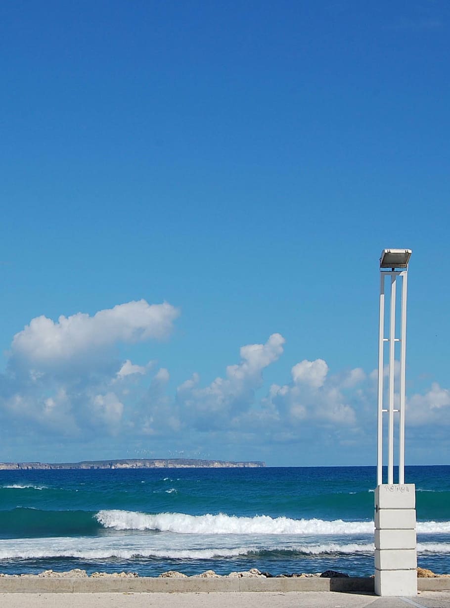 sea, sky, clouds, water, beach, nature, blue, day, cloud - sky HD wallpaper