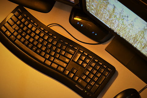 desk, office, internet, connection, communication, computer, data HD wallpaper