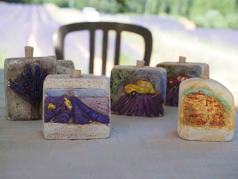lavender field, stone, memory, souvenir, sale, provence, lavender oil HD wallpaper