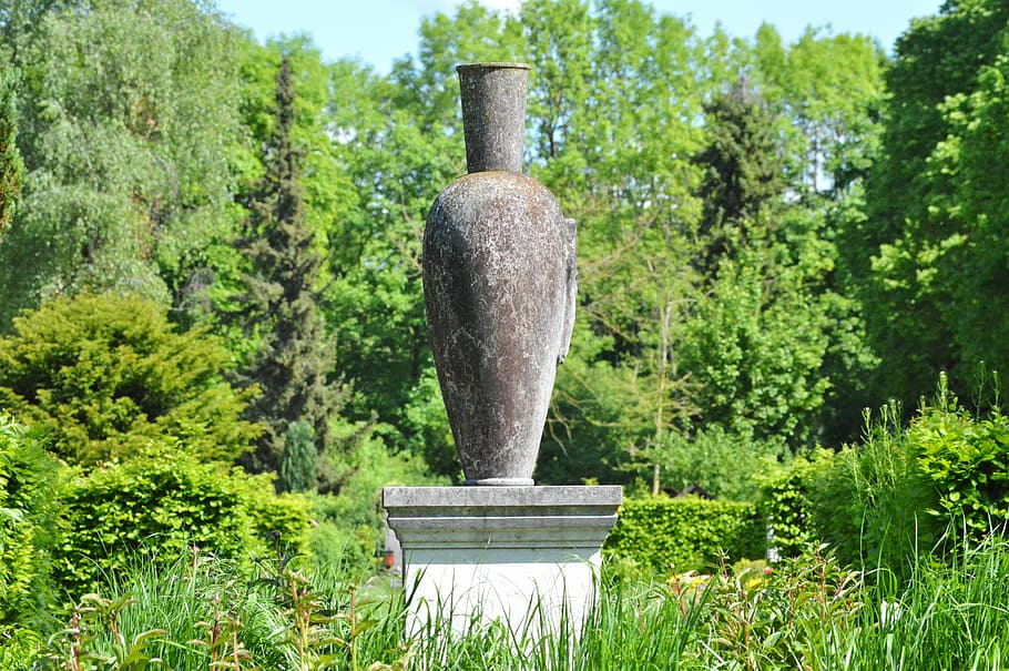 vase, sculpture, stone figure, art, artwork, stone sculpture, HD wallpaper