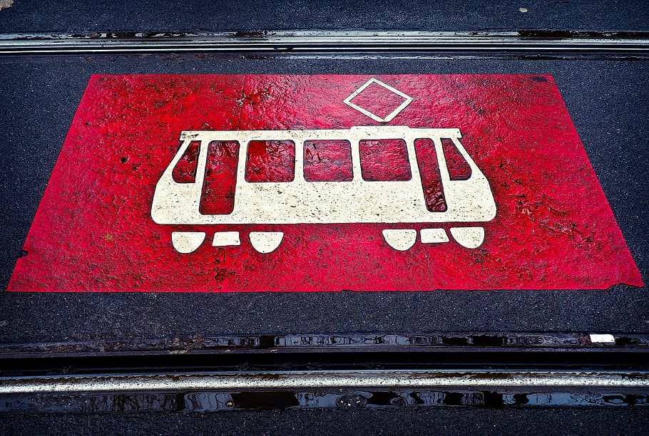 road, shield, warning, symbol, note, city, ground, tram, seemed HD wallpaper