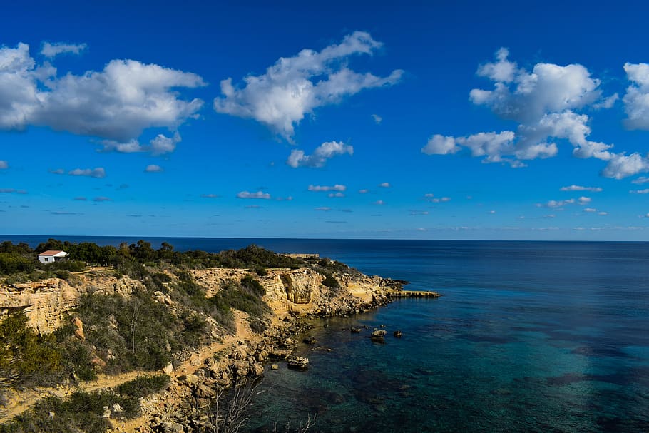 nature, sky, clouds, sea, cliff, coast, cape, panoramic, travel HD wallpaper