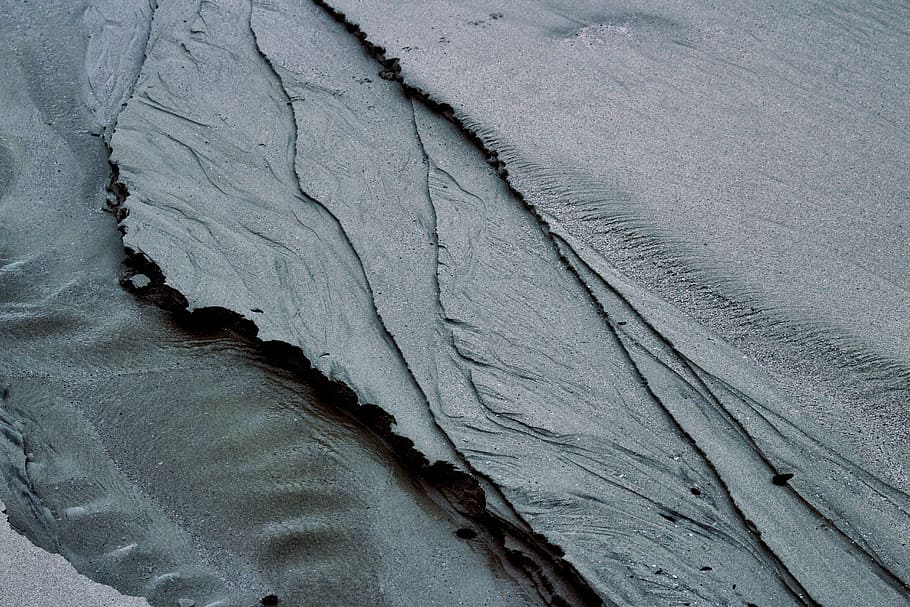 brown dirt, gray sand, bea, ch, curves, texture, wet, shale, rock HD wallpaper