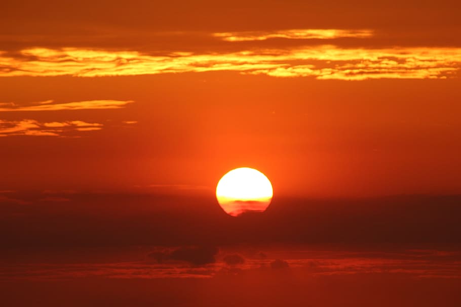 Sunset, Twilight, Evening, Sky, orange color, cloud - sky, dramatic sky HD wallpaper