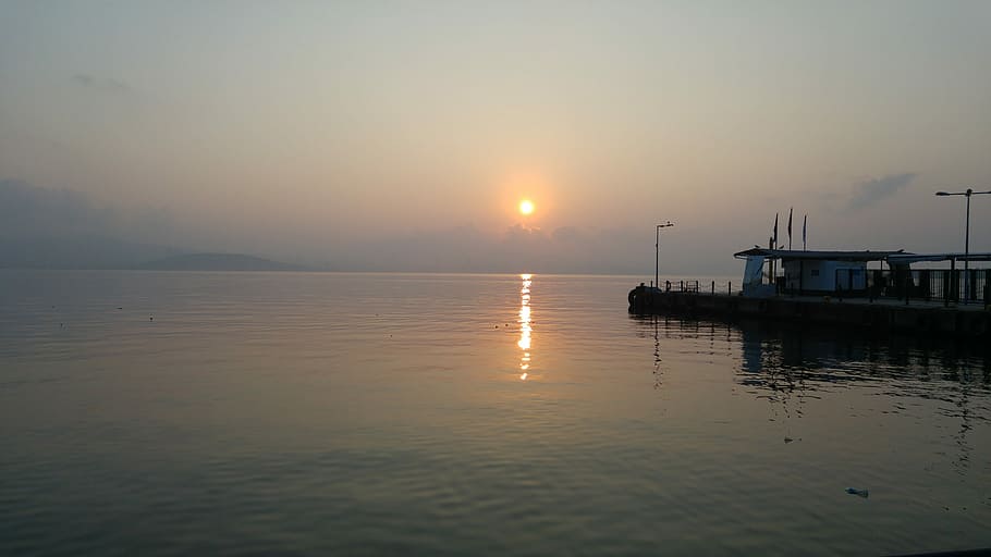 Nature, Islands, Background, reflection, sunset, water, tranquility HD wallpaper