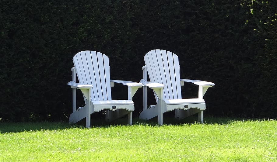 chairs, summer, relaxation, beach chair, seats, grass, plant, HD wallpaper
