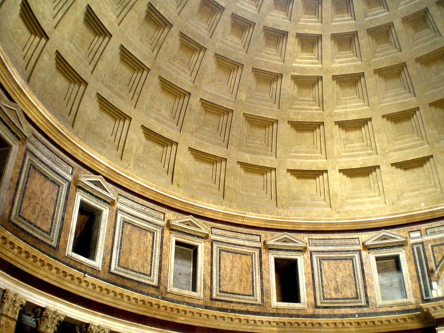 pantheon, rome, architecture, built structure, no people, low angle view HD wallpaper