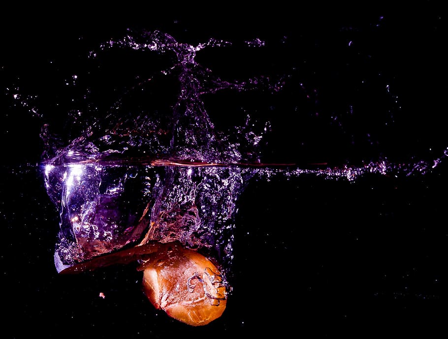 water, splash, drip, red, fruits, wet, spray, no people, night HD wallpaper