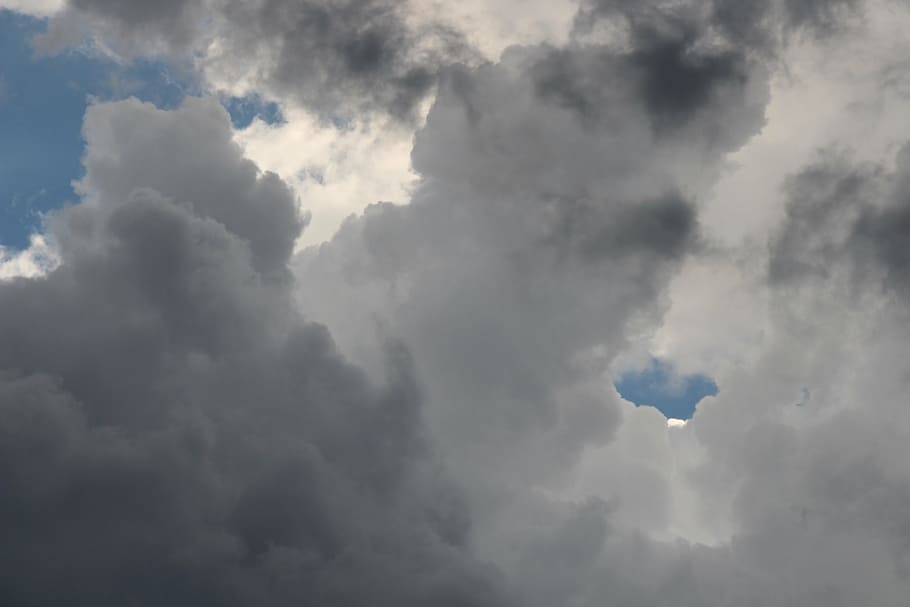 cumulus, cloudy, heaven, cloudscape, blue sky clouds, nature HD wallpaper