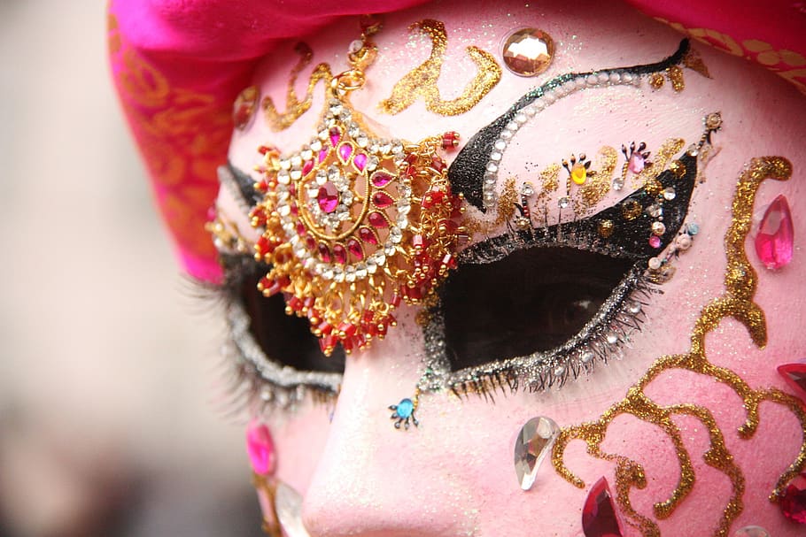 venetian, remiremont, mask, the eyes, carnival, one person, HD wallpaper