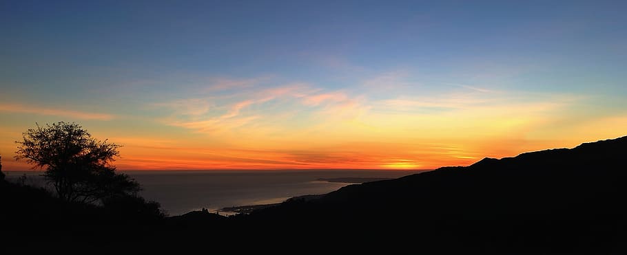 sunset, evening, landscape, nature, sky, ocean, scenics - nature HD wallpaper