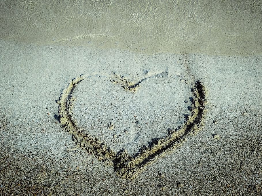 HD wallpaper sand with heart shape faded love romantic beach emotions   Wallpaper Flare