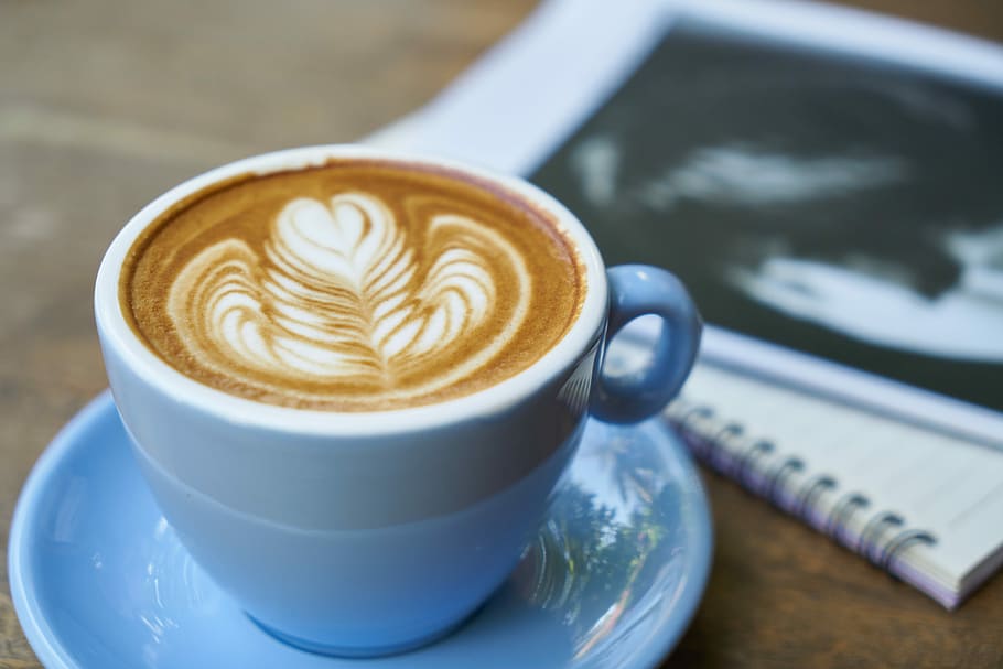 cappuccino in white ceramic mug, coffee, latte, espresso, background HD wallpaper