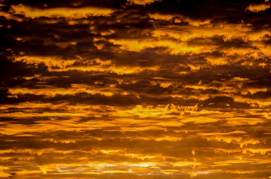 sky, sunset, summer, gold, pattern, sunlight, sunbeam, nobody HD wallpaper