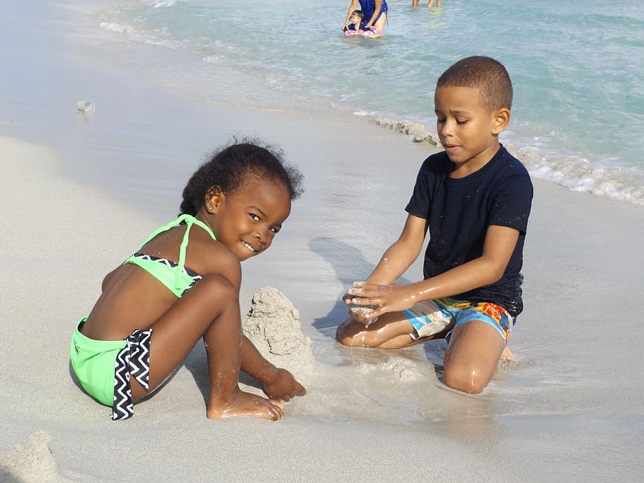 children, sand, beach, childhood, water, boys, land, men, two people HD wallpaper