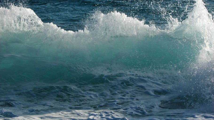 Wave, Smashing, Foam, Spray, Energy, wall, water, splash, liquid HD wallpaper