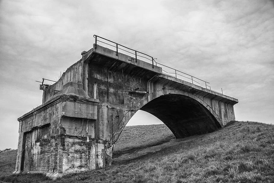 architecture, horizontal, bridge, lapsed, industrial monument HD wallpaper