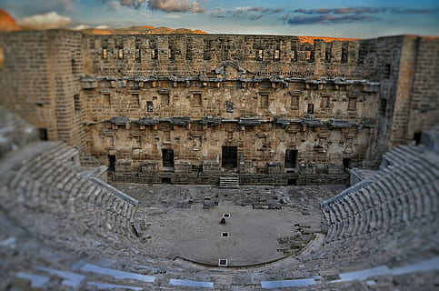 ancient, architecture, Aspendos, building, historical site HD wallpaper
