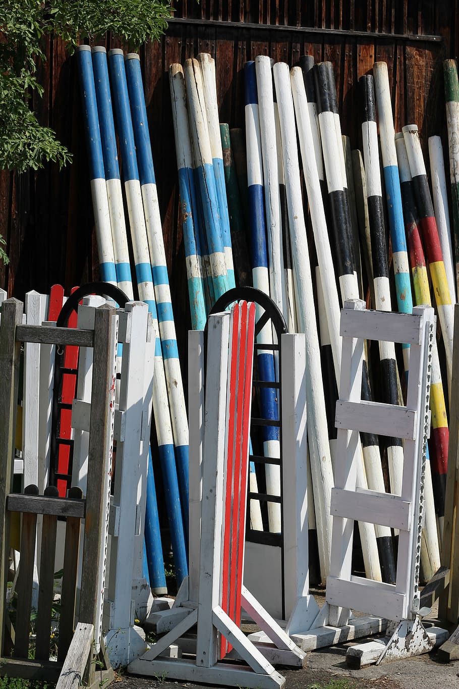 obstacle rods, spring rods, colorful, multi colored, choice HD wallpaper