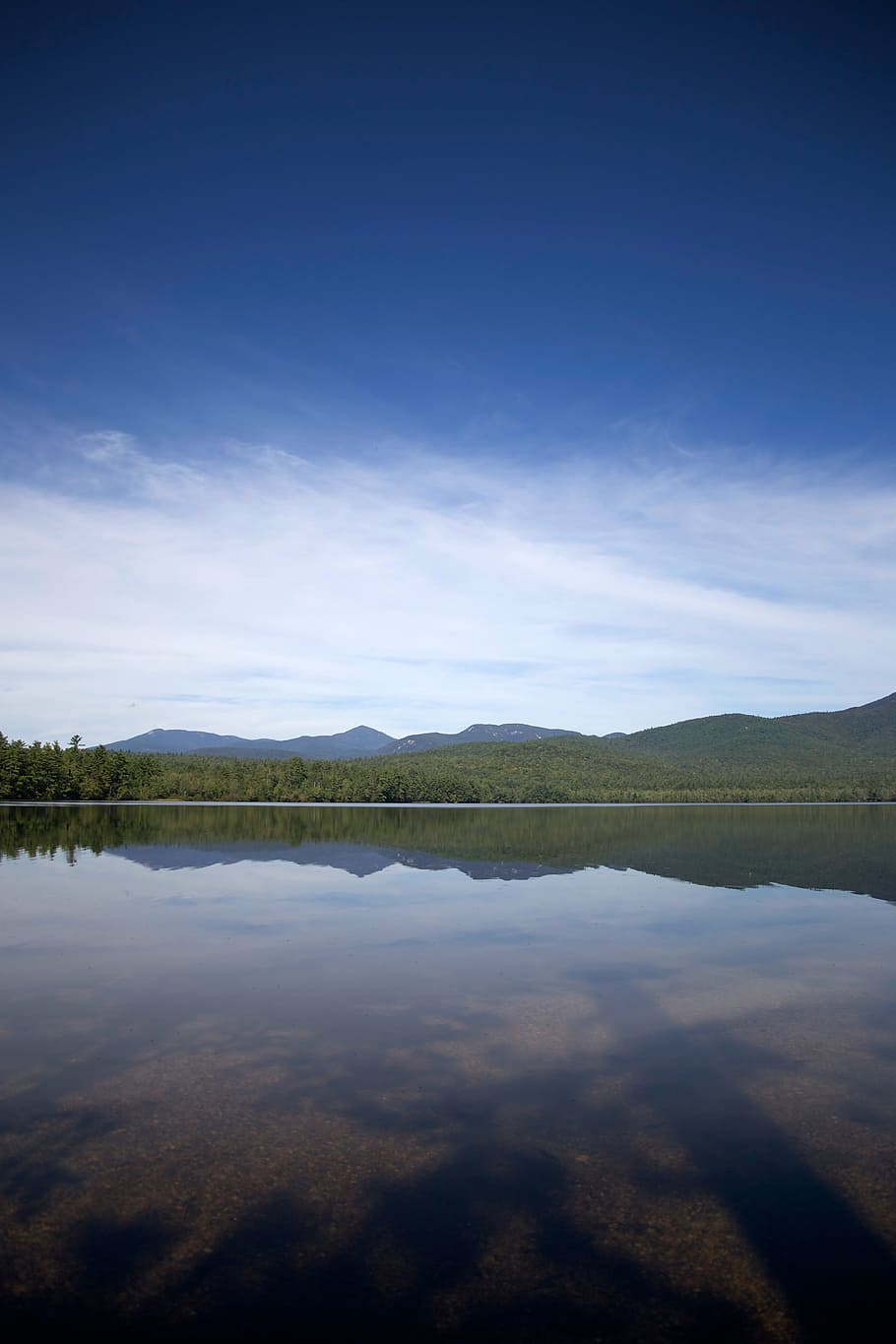 clouds, forest, lake, landscape, mountains, sky, water, reflection HD wallpaper