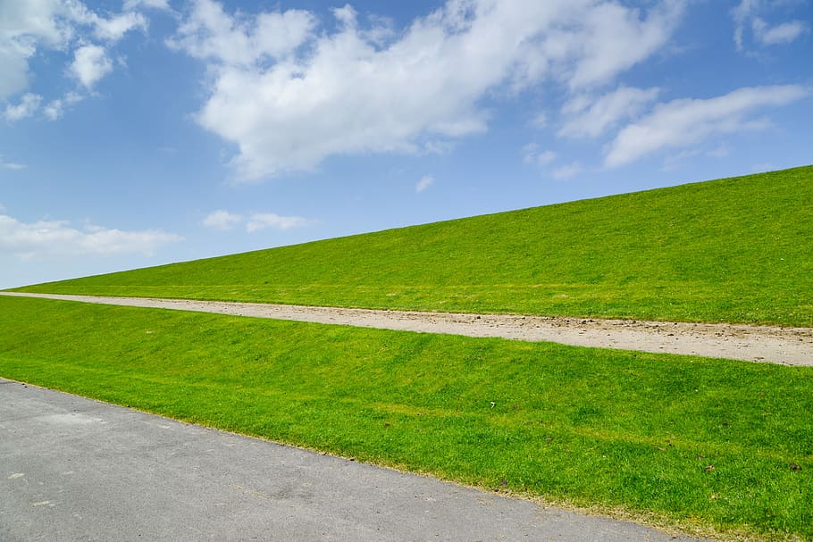dike, dutch, green, perspective, netherlands, landscape, nature HD wallpaper