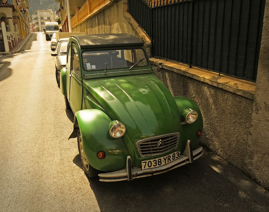 600x1024px | free download | HD wallpaper: classic green Citroen car ...