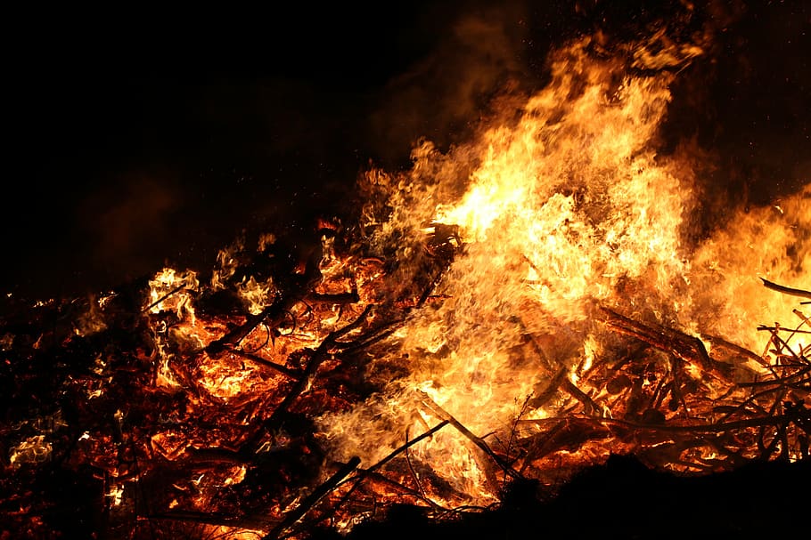 forest fire, easter fire, flame, burning, heat - temperature HD wallpaper